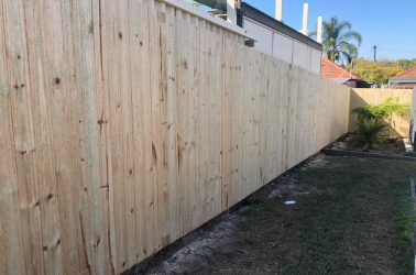 A yard with timber fencing in North Brisbane